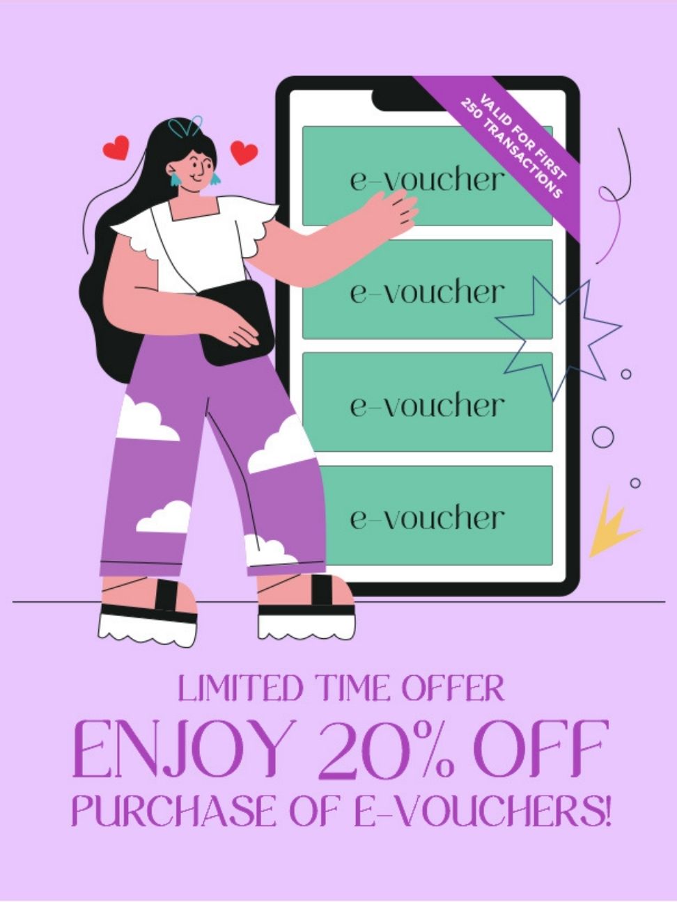 Enjoy 20% off purchase of e-vouchers